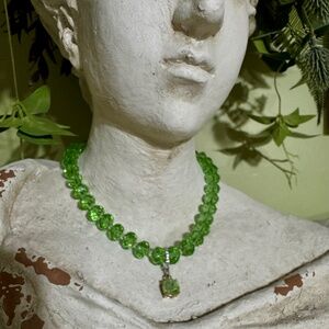 Rockstar in Rome green chandelier crystal necklace
